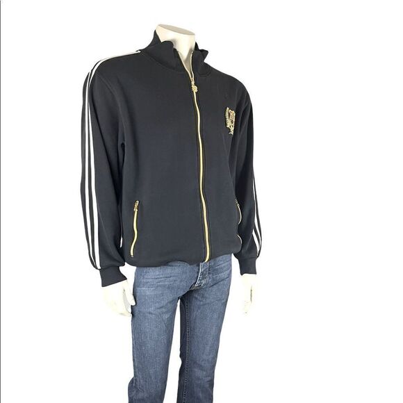 Lux Look in Southpole Zip-Up Black Sweatshirt with Gold Accents Size Large - Picture 4 of 8